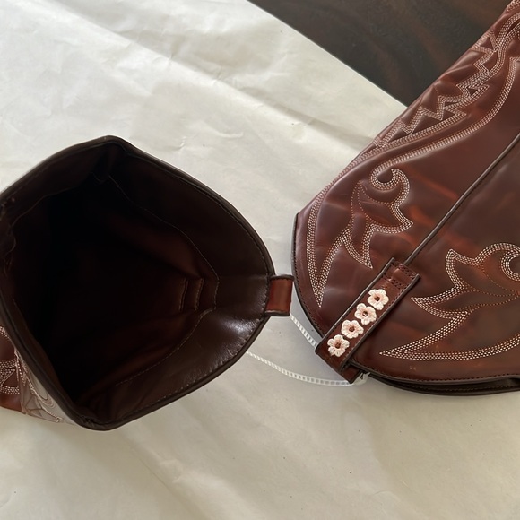 Steve Madden Lashes Leather Flower Detail Tall Western Boots - Picture 10 of 13